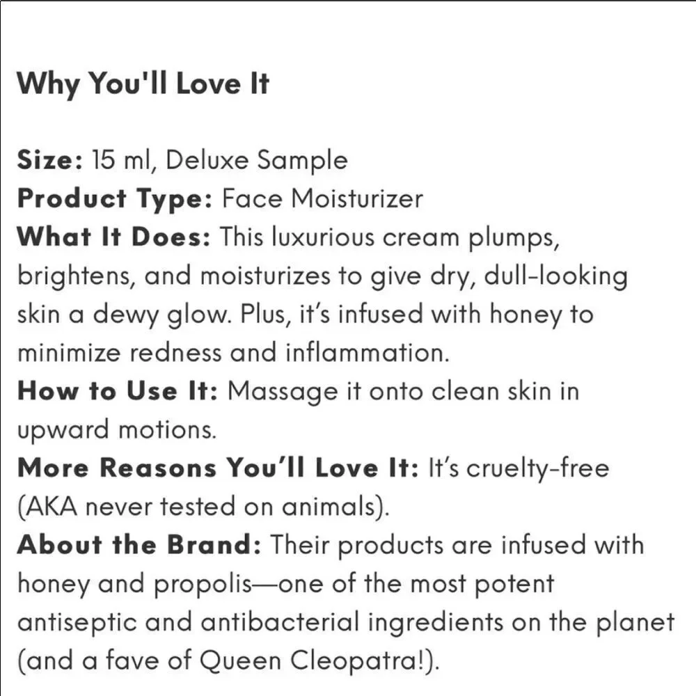 Hey Honey Boost It Up Moisturizer 15ml New Ipsy